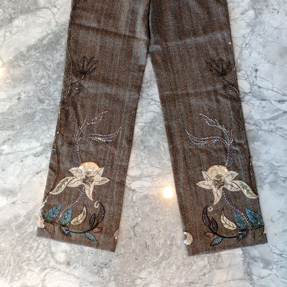 Vintage Beaded Tweed Trousers